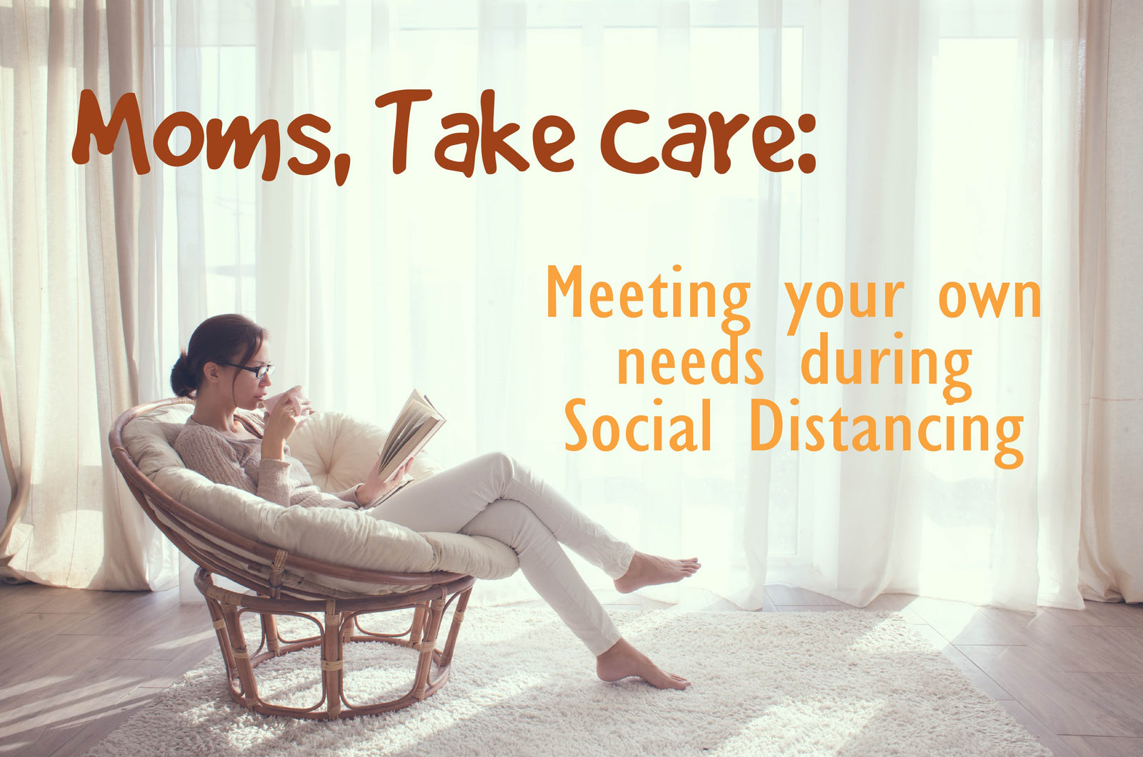 Mom relaxes using self care during social distancing