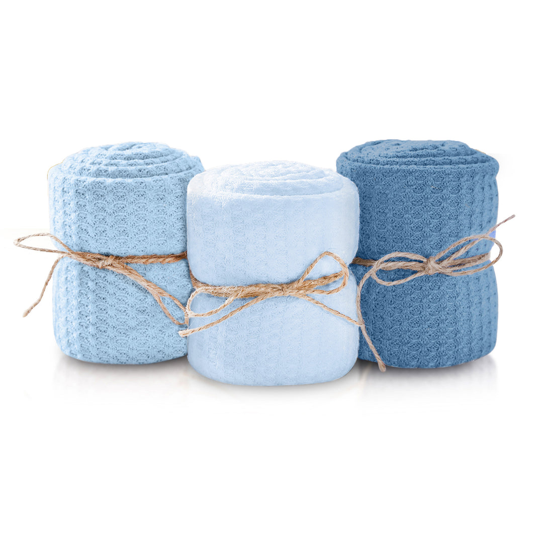 Blue Knit Wrap Set