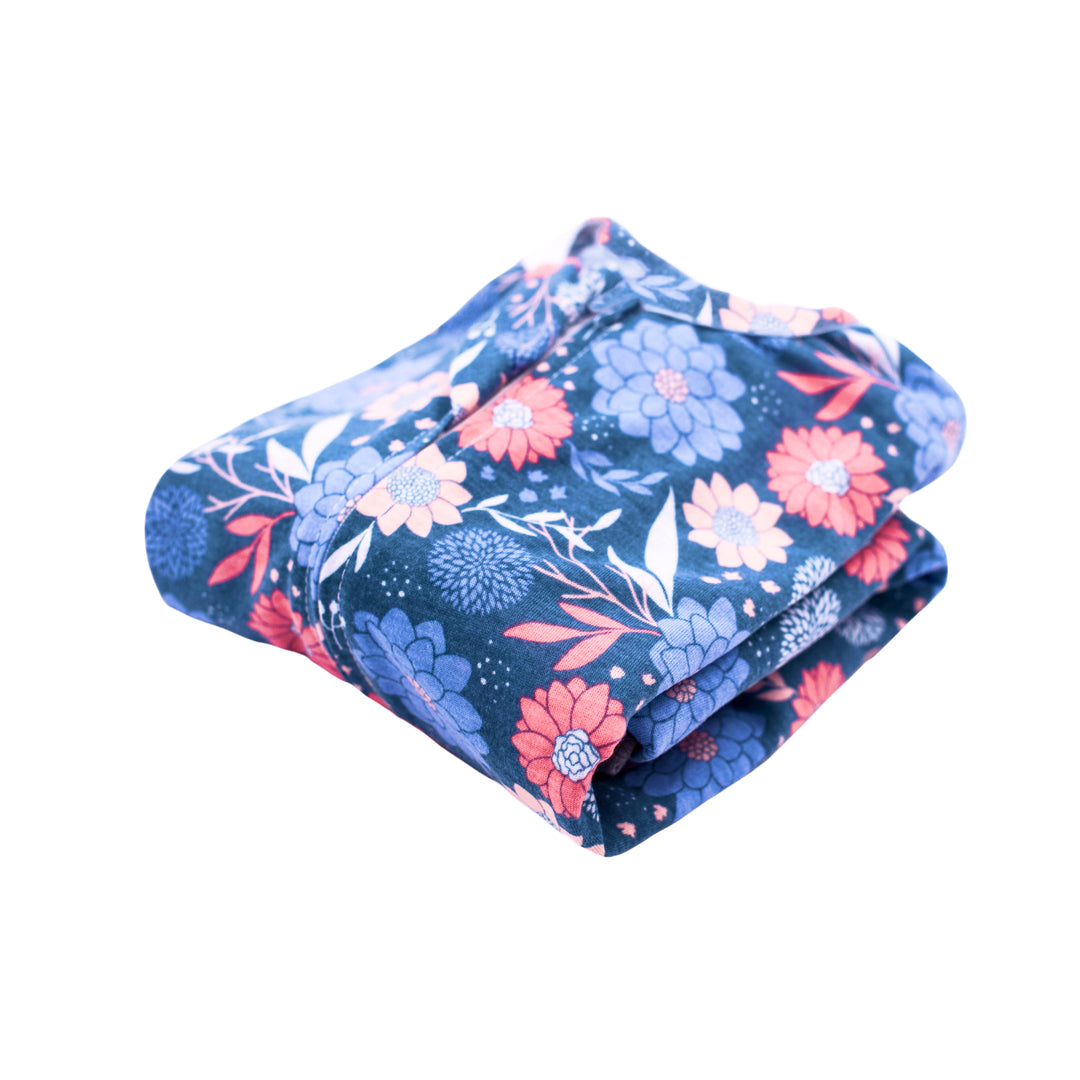 Navy Flower One-Piece Pajama