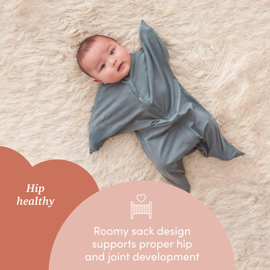 Classic Grey ZipadeeZip Swaddle Transition Sleeping Baby