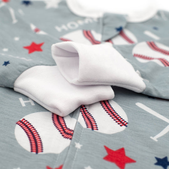 Sleeping Baby Flying Squirrel cozy baby pajama bodysuit Baseball