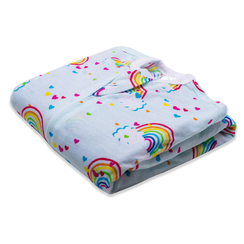 Sleeping Baby Zipadee Zip Swaddle Transition Baby Sleepsuit Rainbows Lightweight